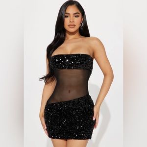 Sequin Mini Dress - Black
